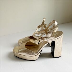Zara Elegant Gold Strappy Heels